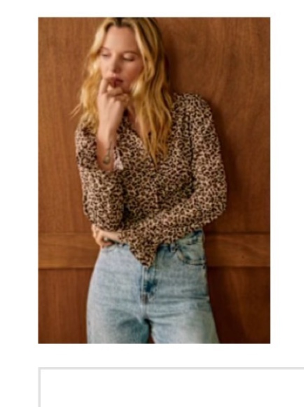 Sezane Leopard-Print Long Sleeve Blouse - Brown/Cream